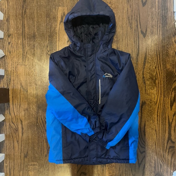 Kids' Navy and Blue Hooded Puffer Jacket - Picture 5 of 7